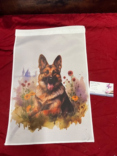 German shepherd garden flag - german,